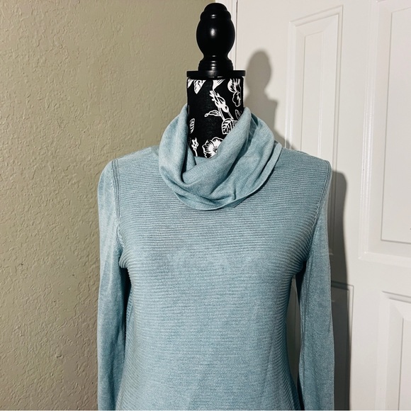 Adrienne Vittadini Turquoise Knit Cowl Neck Sweater Size S NWOT - Picture 3 of 10